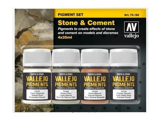 Vallejo 73192 Pigment Set Stone &amp; Cement 4x35ml