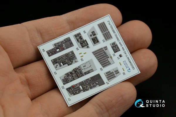 Quinta Studio QD+48342 F-4G late 3D-Printed &amp; coloured Interior on decal paper (Meng) (with 3D-printed resin parts) 1/48