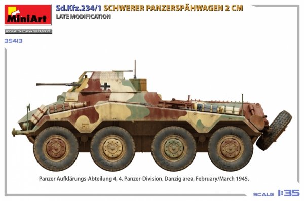 MiniArt 35413 Sd.Kfz.234/1 Schwerer Panzerspähwagen (2 cm). Late Mod 1/35