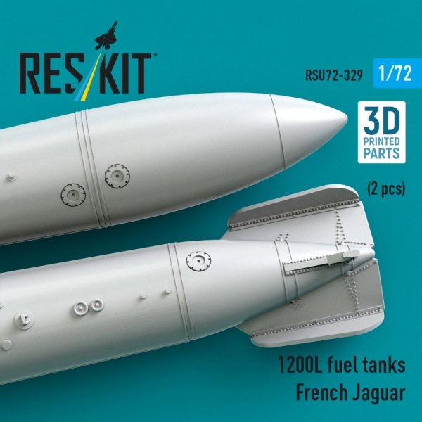 RESKIT RSU72-0329 1200 L fuel tanks French Jaguar (2 pcs) (3D Printed) (1/72)