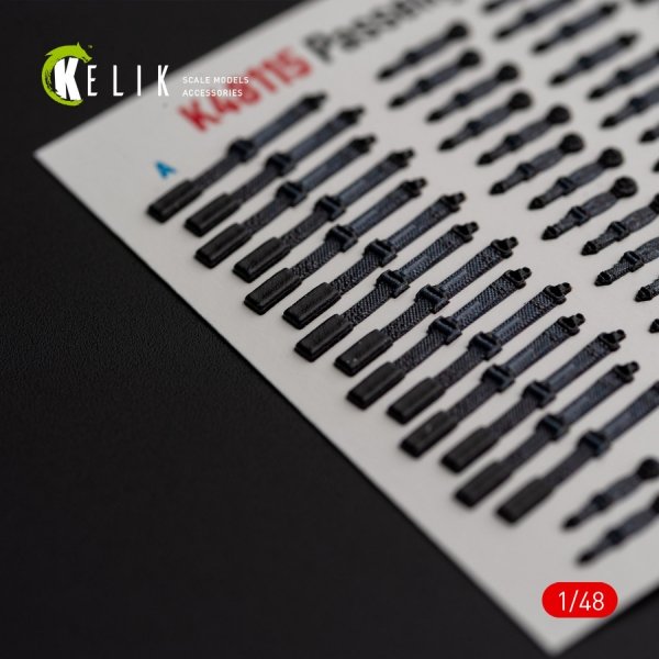 KELIK K48115 Passenger Seat Belts for MH-60/UH-60 Black Hawk - interior 3D decals for ICM kit 1/48