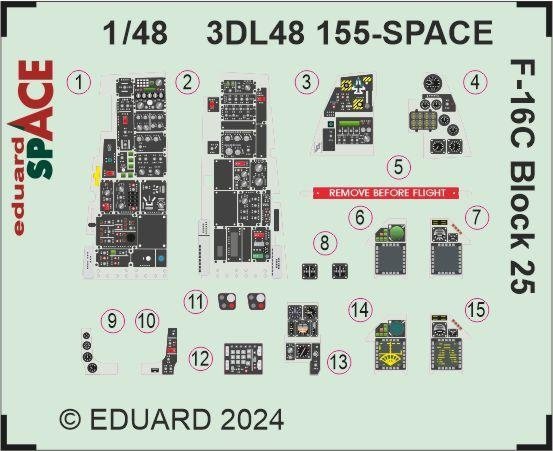 Eduard 3DL48155 F-16C Block 25 SPACE TAMIYA 1/48