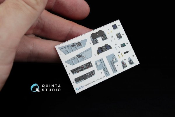 Quinta Studio QD48043 F/A-18 A++ 3D-Printed &amp; coloured Interior on decal paper (for Kinetic) 1/48