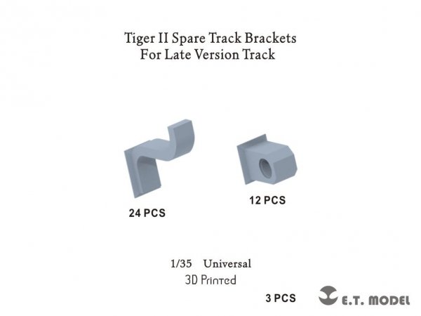 E.T. Model P35-317 Tiger II Spare Track Brackets For Late Version Track ( 3D Print ) 1/35