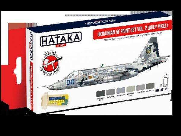 Hataka Hobby HTK-AS109 Ukrainian AF Vol. 2 (Grey Pixel) Paint Set 6x17 ml