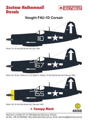 Techmod 48068 - Vought F4U-1D Corsair (1:48)