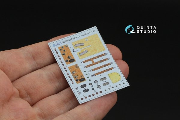 Quinta Studio QD48630 Fokker D.VII 3D-Printed &amp; coloured Interior on decal paper ( Eduard ) 1/48