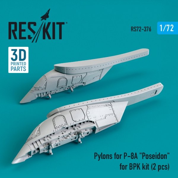 RESKIT RS72-0376 PYLONS FOR P-8A &quot;POSEIDON&quot; FOR BPK KIT (2 PCS) (3D PRINTED) 1/72