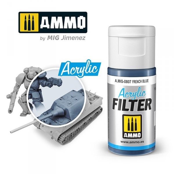 Ammo of Mig 0807 ACRYLIC FILTER French Blue 15 ml
