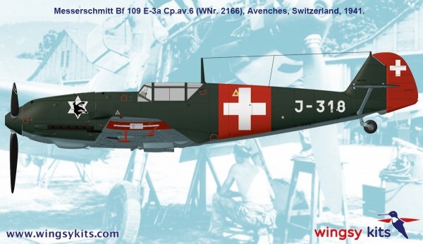 Wingsy Kits D5-12 Swiss Air Force Fighter MESSERSCHMITT Bf 109 E-3a 1/48