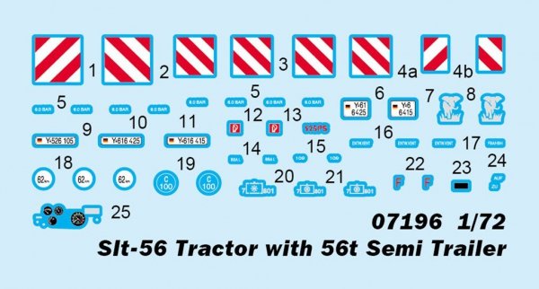 Trumpeter 07196 Slt-56 Tractor with 56t Semi Trailer 1/72