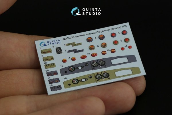 Quinta Studio QD35033 Opel Blitz 3D-Printed &amp; coloured Interior on decal paper (Tamiya) 1/35