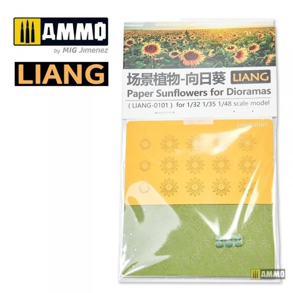 Liang 0101 Paper Sunflowers for Dioramas (laser+ 3D print parts)