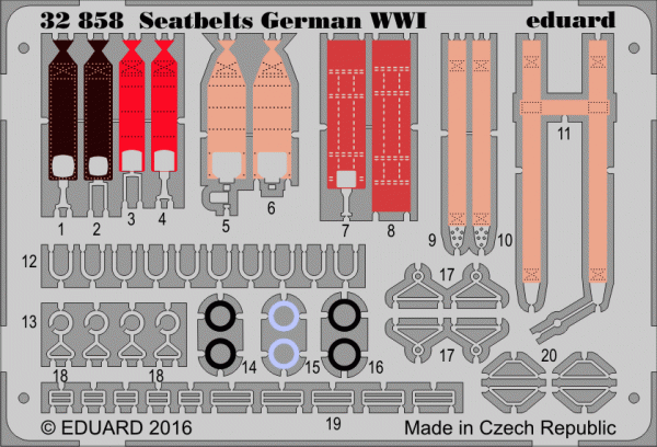 Eduard 32858 Seatbelts German WWI 1/32