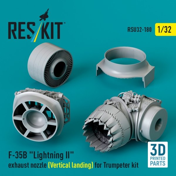 RESKIT RSU32-0180 F-35B &quot;Lightning II&quot; exhaust nozzle (Vertical landing) for Trumpeter kit (3D printed) 1/32