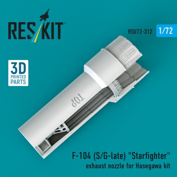 RESKIT RSU72-0312 F-104 (S/G-late) "Starfighter" exhaust nozzle for Hasegawa kit (3D Printed) 1/72