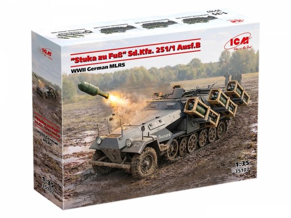 ICM 35107 "Stuka zu Fuss" Sd.Kfz. 251/1 Ausf.B WWII German MLRS 1/35