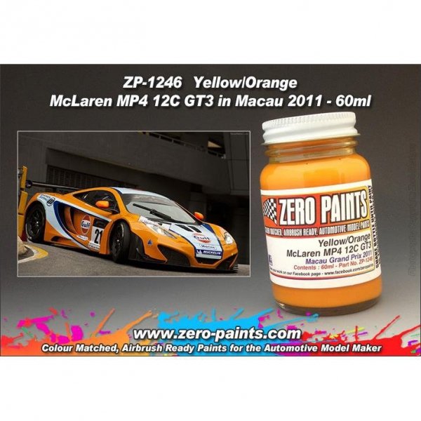 Zero Paints ZP-1246 Yellow/Orange Paint McLaren MP4-12C GT 60ml