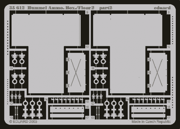 Eduard 35612 Hummel Ammo. Box/ Floor 2 1/35 Dragon