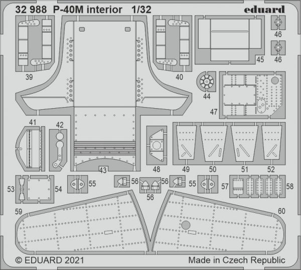 Eduard 32988 P-40M interior TRUMPETER 1/32