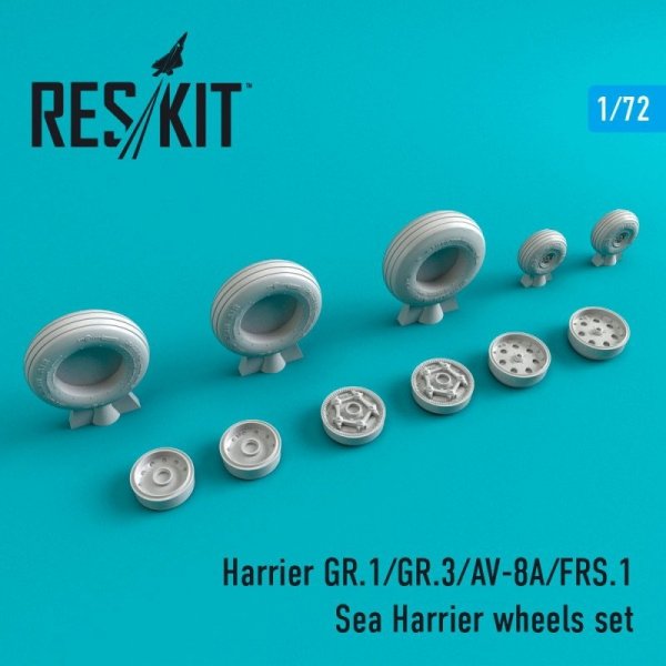 RESKIT RS72-0211 Harrier GR.1/GR.3/AV-8A/FRS.1/Sea Harrier  wheels set 1/72