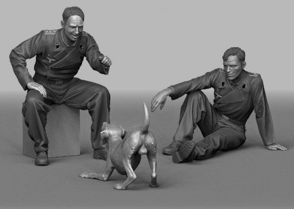 Panzer Art FI35-074 Playing with a puppy 1/35