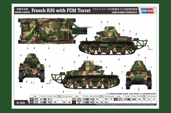 Hobby Boss 83894 French R35 with FCM turret tank 1/35