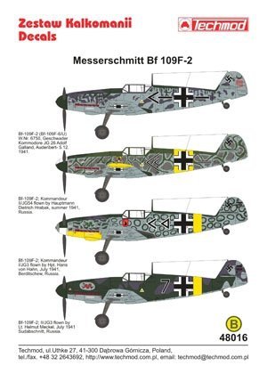 Techmod 48016 - Messerschmitt Bf 109F-2 (1:48)