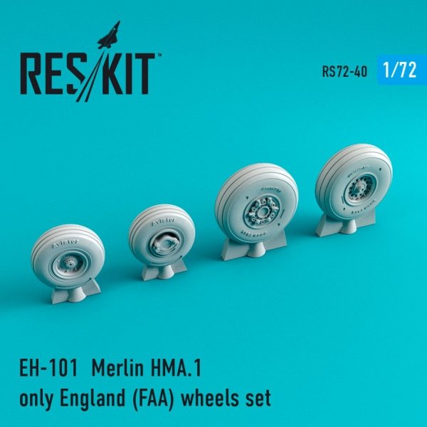 RESKIT RS72-0040 EH-101 MERLIN HMA.1 ONLY ENGLAND (FAA) WHEELS SET 1/72