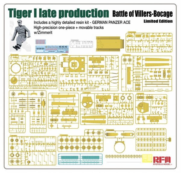 Rye Field Model 5101 Tiger I Late Production Battle of Villers-Bocage Limited Edition 1/35