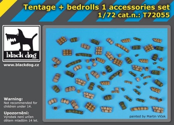 Black Dog T72055 Tentage plus bedrols 1 accessories set 1/72
