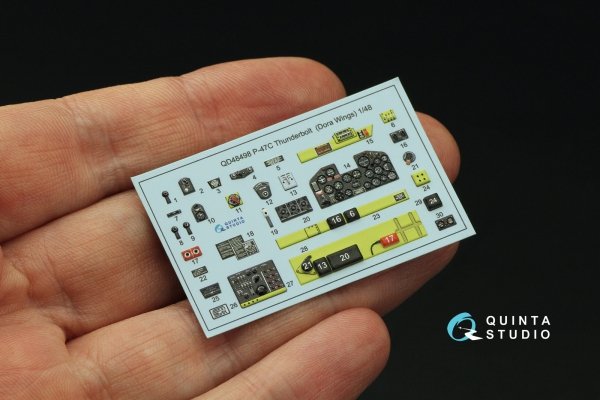 Quinta Studio QD48498 P-47С Thunderbolt 3D-Printed &amp; coloured Interior on decal paper (Dora Wings) 1/48