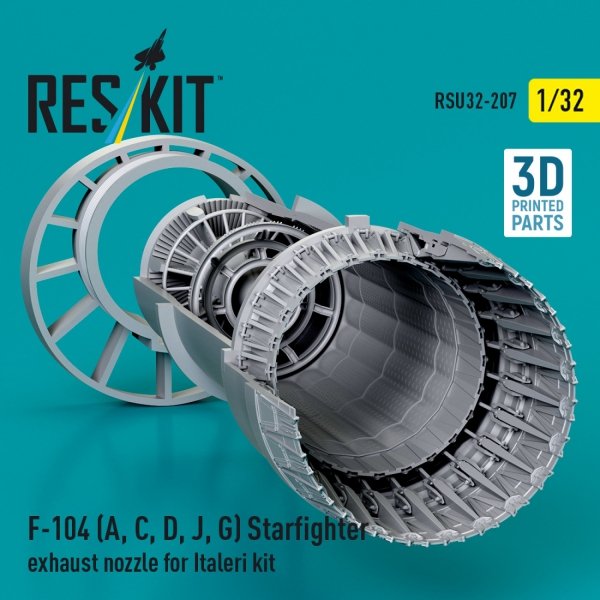 RESKIT RSU32-0207 F-104 (A, C, D, J, G) "Starfighter" exhaust nozzle for Italeri kit (3D Printed) 1/32