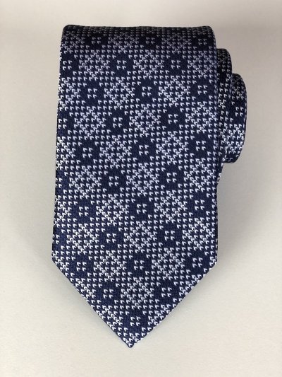 Cravatta blu con disegni azzurri