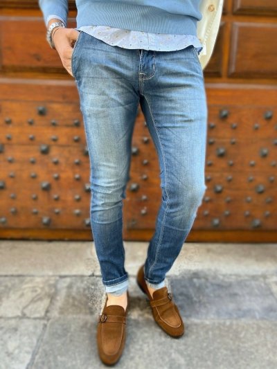 DUPLIKAT: DUPLIKAT: Spodnie jeansowe, męskie - Denim - Paul Miranda - Made in Italy