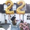 Balon urodzinowy na hel cyfry 9 76cm złoty