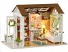 Domek dla lalek drewniany salon model do złożenia LED 8008-A