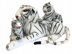 TYGRYS ŚNIEŻNOBIAŁY i 2 tygryski kotki zestaw