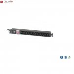 Listwa zasilająca Rack19&quot; do UPS TechlyPro 12 gniazd 2m czarna