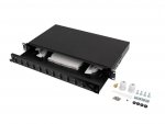 Przełącznica światłowodowa  Lanberg 12xSC Duplex / 12xLC Quad Rack 19&quot; 1U Czarna + akcesoria