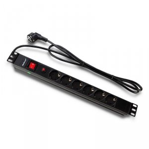 Listwa zasilająca Qoltec do RACK 19&quot; 1U PDU CB 6xSCHUKO 2m