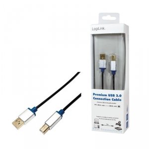 Kabel USB 2.0 LogiLink Premium BUAB220 A/B 2m