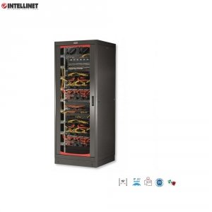 Szafa stojąca, zmontowana Intellinet 42U, 600x600, Rack 19&quot;, szklane drzwi, czarna