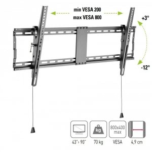 Uchwyt ścienny Techly 43&quot;-90&quot;, 70kg slim