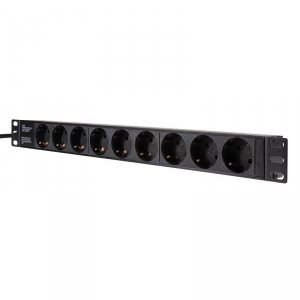 Listwa zasilająca LogiLink do szaf PDU9C03 19&quot; 16A PDU 9x Schuko 2m czarna