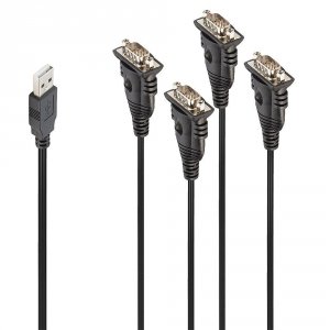 Kabel adapter LINDY USB 1.1 - 4x RS232  0,94m czarny