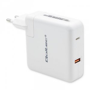 Ładowarka GaN Qoltec FAST 108W | 5-20V | 3-4.7A | USB C | Biała