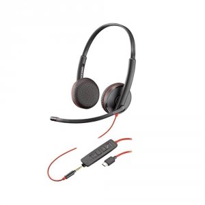 Słuchawki z mikrofonem Poly BLACKWIRE C3225 USB-C czarne
