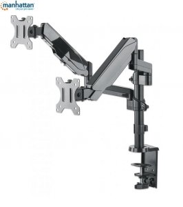 Uchwyt biurkowy Manhattan 17&quot;-32&quot;, 2x8kg 2 monitory, spężyna gazowa