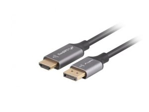 Kabel adapter Lanberg Displayport (M) -&gt; HDMI (M) 1,8M 4K czarno-srebrny
